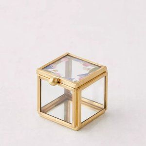 Pressed Floral Gold Trimmed Ring Box